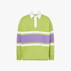 LOEWE Striped Long-Sleeve Cotton Polo Shirt