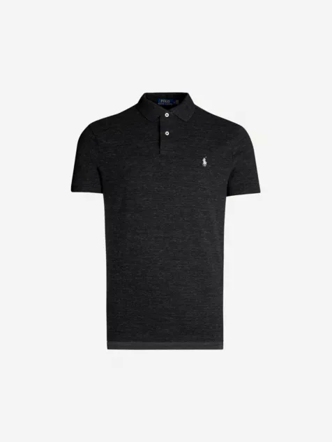 POLO RALPH LAUREN Short-sleeved logo-embroidered custom-fit cotton-piqué polo shirt