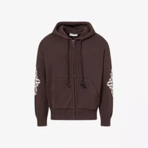 THE COUTURE CLUB Chunky Emblem Two-Slip-Pockets Cotton-Knit Hoody