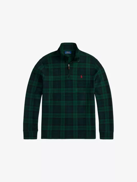 POLO RALPH LAUREN Tartan Half-Zip Cotton Sweatshirt