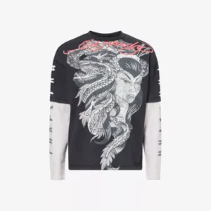 TRAPSTAR Trapstar x Ed Hardy Medusa Long-Sleeves Cotton-Jersey T-Shirt