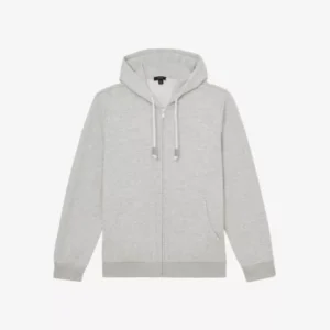 REISS Howel Zip-Up Cotton-Jersey Hoody