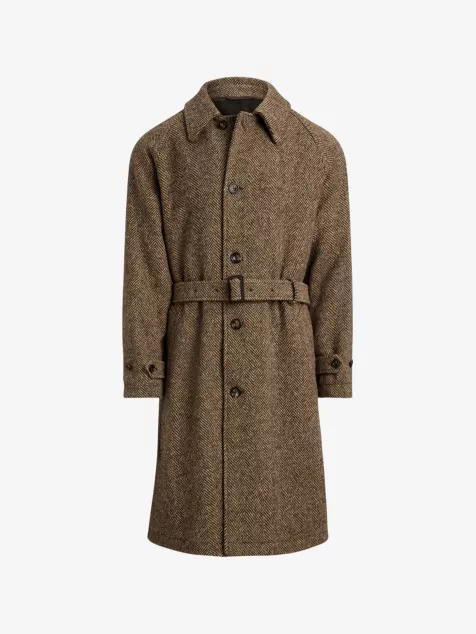 POLO RALPH LAUREN Herringbone Belted-Waist Wool Coat